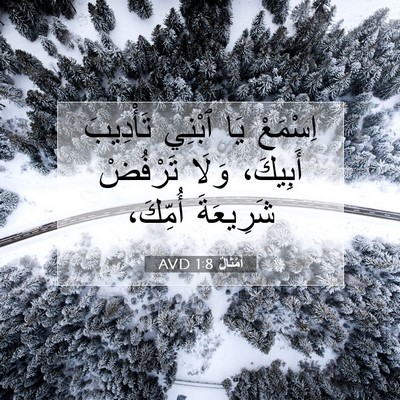 Picture 07 - أَمْثَالٌ 1:8 AVD - اِسْمَعْ يَا ٱبْنِي - Bible Verse Picture