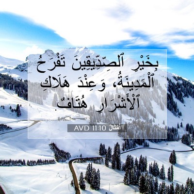 Picture 07 - أَمْثَالٌ 11:10 AVD - بِخَيْرِ ٱلصِّدِّيقِينَ - Bible Verse Picture