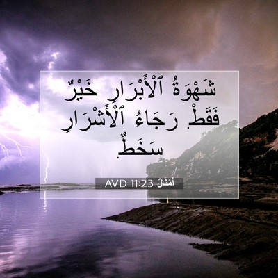 Picture 07 - أَمْثَالٌ 11:23 AVD - شَهْوَةُ ٱلْأَبْرَارِ - Bible Verse Picture
