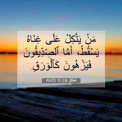 Picture 07 - أَمْثَالٌ 11:28 AVD - مَنْ يَتَّكِلْ عَلَى - Bible Verse Picture