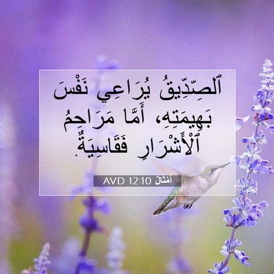 Picture 07 - أَمْثَالٌ 12:10 AVD - ٱلصِّدِّيقُ يُرَاعِي - Bible Verse Picture