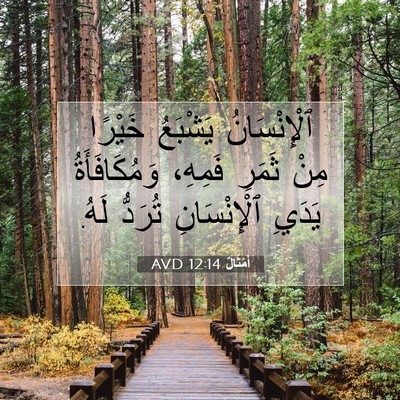 Picture 07 - أَمْثَالٌ 12:14 AVD - ٱلْإِنْسَانُ يَشْبَعُ - Bible Verse Picture