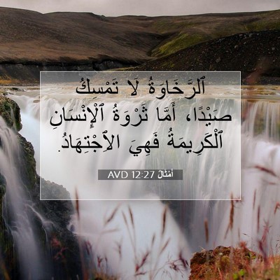 Picture 07 - أَمْثَالٌ 12:27 AVD - ٱلرَّخَاوَةُ لَا تَمْسِكُ - Bible Verse Picture