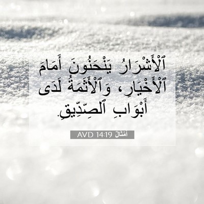 Picture 07 - أَمْثَالٌ 14:19 AVD - ٱلْأَشْرَارُ يَنْحَنُونَ - Bible Verse Picture
