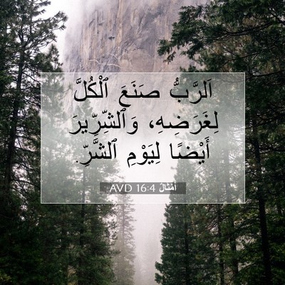 Picture 07 - أَمْثَالٌ 16:4 AVD - اَلرَّبُّ صَنَعَ ٱلْكُلَّ - Bible Verse Picture