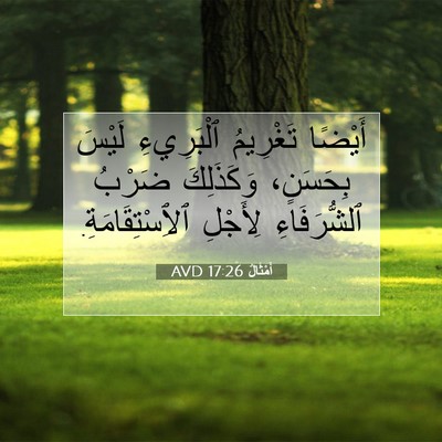 Picture 07 - أَمْثَالٌ 17:26 AVD - أَيْضًا تَغْرِيمُ - Bible Verse Picture