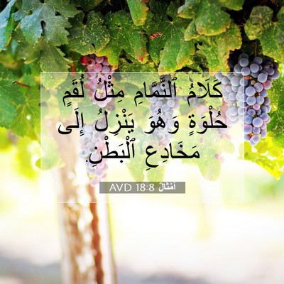 Picture 07 - أَمْثَالٌ 18:8 AVD - كَلَامُ ٱلنَّمَّامِ - Bible Verse Picture