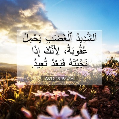 Picture 07 - أَمْثَالٌ 19:19 AVD - اَلشَّدِيدُ ٱلْغَضَبِ - Bible Verse Picture