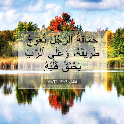 Picture 07 - أَمْثَالٌ 19:3 AVD - حَمَاقَةُ ٱلرَّجُلِ - Bible Verse Picture