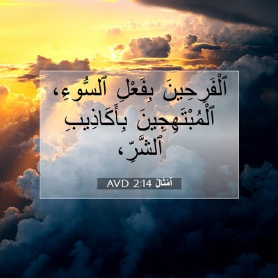 Picture 07 - أَمْثَالٌ 2:14 AVD - ٱلْفَرِحِينَ بِفَعْلِ - Bible Verse Picture