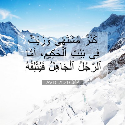 Picture 07 - أَمْثَالٌ 21:20 AVD - كَنْزٌ مُشْتَهًى وَزَيْتٌ - Bible Verse Picture