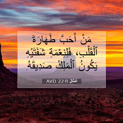 Picture 07 - أَمْثَالٌ 22:11 AVD - مَنْ أَحَبَّ طَهَارَةَ - Bible Verse Picture