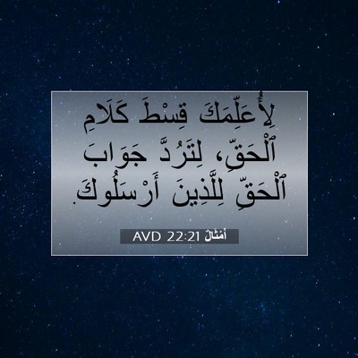 Picture 07 - أَمْثَالٌ 22:21 AVD - لِأُعَلِّمَكَ قِسْطَ - Bible Verse Picture