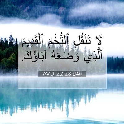 Picture 07 - أَمْثَالٌ 22:28 AVD - لَا تَنْقُلِ ٱلتُّخْمَ - Bible Verse Picture