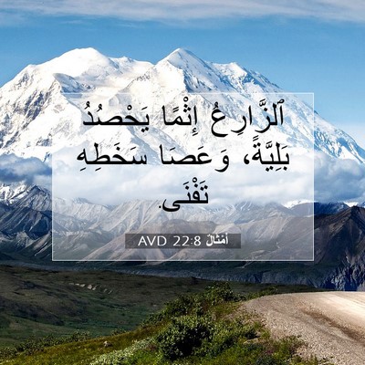 Picture 07 - أَمْثَالٌ 22:8 AVD - ٱلزَّارِعُ إِثْمًا - Bible Verse Picture