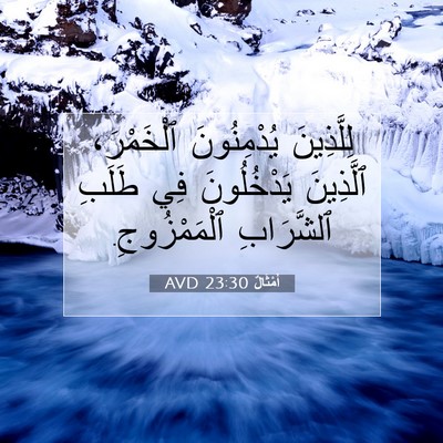 Picture 07 - أَمْثَالٌ 23:30 AVD - لِلَّذِينَ يُدْمِنُونَ - Bible Verse Picture