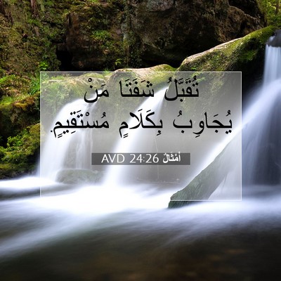 Picture 07 - أَمْثَالٌ 24:26 AVD - تُقَبَّلُ شَفَتَا مَنْ - Bible Verse Picture