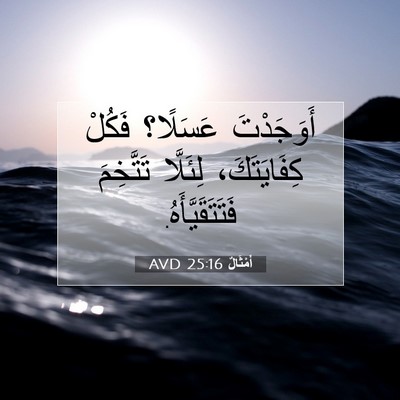 Picture 07 - أَمْثَالٌ 25:16 AVD - أَوَجَدْتَ عَسَلًا؟ - Bible Verse Picture