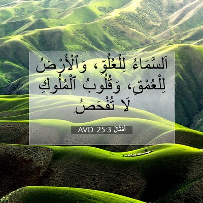 Picture 07 - أَمْثَالٌ 25:3 AVD - اَلسَّمَاءُ لِلْعُلُوِّ، - Bible Verse Picture