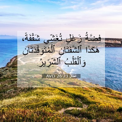 Picture 07 - أَمْثَالٌ 26:23 AVD - فِضَّةُ زَغَلٍ تُغَشِّي - Bible Verse Picture