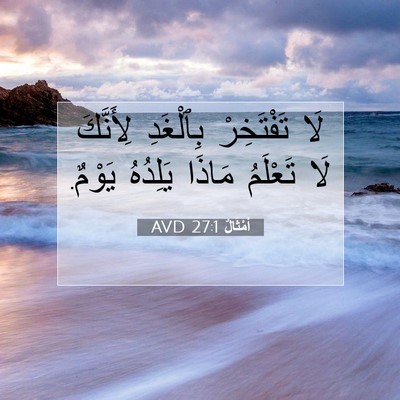 Picture 07 - أَمْثَالٌ 27:1 AVD - لَا تَفْتَخِرْ بِٱلْغَدِ - Bible Verse Picture