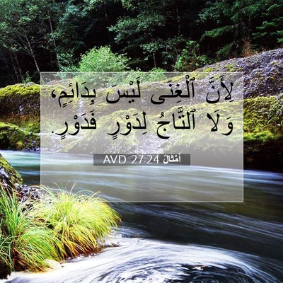 Picture 07 - أَمْثَالٌ 27:24 AVD - لِأَنَّ ٱلْغِنَى لَيْسَ - Bible Verse Picture