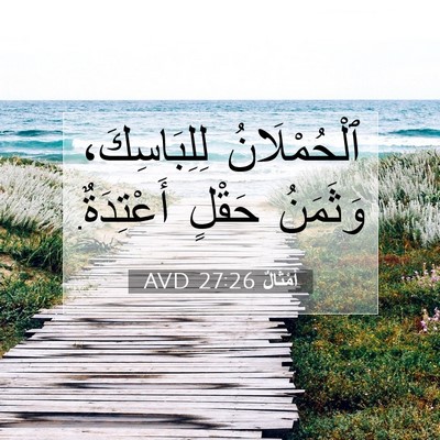 Picture 07 - أَمْثَالٌ 27:26 AVD - ٱلْحُمْلَانُ لِلِبَاسِكَ، - Bible Verse Picture