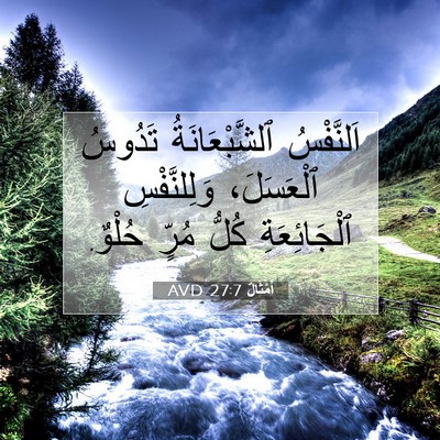 Picture 07 - أَمْثَالٌ 27:7 AVD - اَلنَّفْسُ ٱلشَّبْعَانَةُ - Bible Verse Picture