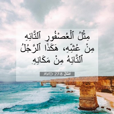 Picture 07 - أَمْثَالٌ 27:8 AVD - مِثْلُ ٱلْعُصْفُورِ - Bible Verse Picture