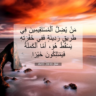 Picture 07 - أَمْثَالٌ 28:10 AVD - مَنْ يُضِلُّ - Bible Verse Picture