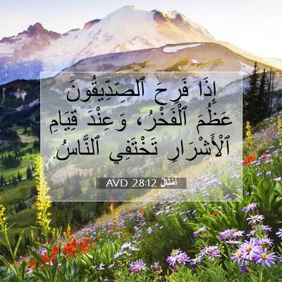 Picture 07 - أَمْثَالٌ 28:12 AVD - إِذَا فَرِحَ - Bible Verse Picture