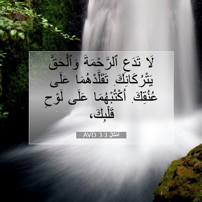 Picture 07 - أَمْثَالٌ 3:3 AVD - لَا تَدَعِ ٱلرَّحْمَةَ - Bible Verse Picture
