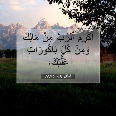 Picture 07 - أَمْثَالٌ 3:9 AVD - أَكْرِمِ ٱلرَّبَّ مِنْ - Bible Verse Picture