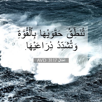 Picture 07 - أَمْثَالٌ 31:17 AVD - تُنَطِّقُ حَقَوَيْهَا - Bible Verse Picture