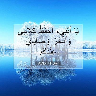 Picture 07 - أَمْثَالٌ 7:1 AVD - يَا ٱبْنِي، ٱحْفَظْ - Bible Verse Picture