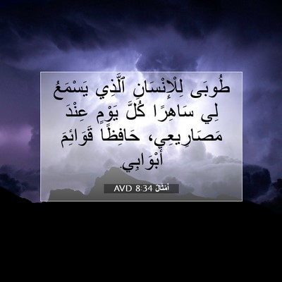 Picture 07 - أَمْثَالٌ 8:34 AVD - طُوبَى لِلْإِنْسَانِ - Bible Verse Picture