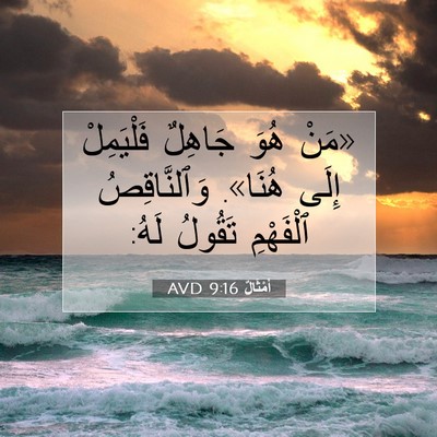 Picture 07 - أَمْثَالٌ 9:16 AVD - «مَنْ هُوَ جَاهِلٌ - Bible Verse Picture