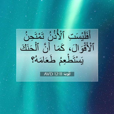 Picture 07 - أَيُّوبَ 12:11 AVD - أَفَلَيْسَتِ ٱلْأُذُنُ - Bible Verse Picture