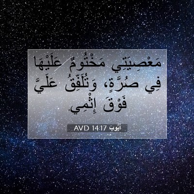 Picture 07 - أَيُّوبَ 14:17 AVD - مَعْصِيَتِي مَخْتُومٌ - Bible Verse Picture