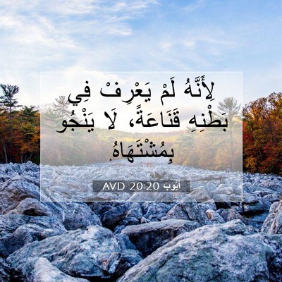 Picture 07 - أَيُّوبَ 20:20 AVD - لِأَنَّهُ لَمْ يَعْرِفْ - Bible Verse Picture