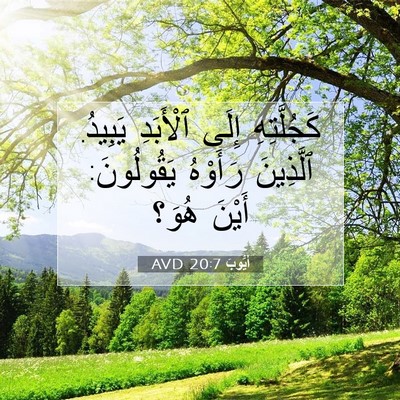 Picture 07 - أَيُّوبَ 20:7 AVD - كَجُلَّتِهِ إِلَى - Bible Verse Picture