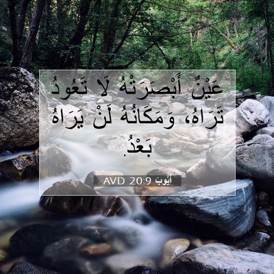 Picture 07 - أَيُّوبَ 20:9 AVD - عَيْنٌ أَبْصَرَتْهُ لَا - Bible Verse Picture
