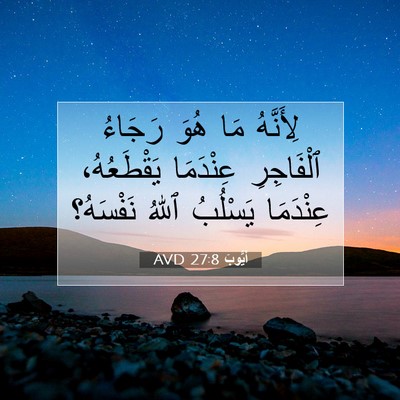 Picture 07 - أَيُّوبَ 27:8 AVD - لِأَنَّهُ مَا هُوَ رَجَاءُ - Bible Verse Picture