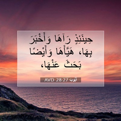 Picture 07 - أَيُّوبَ 28:27 AVD - حِينَئِذٍ رَآهَا - Bible Verse Picture