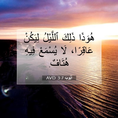 Picture 07 - أَيُّوبَ 3:7 AVD - هُوَذَا ذَلِكَ ٱللَّيْلُ - Bible Verse Picture
