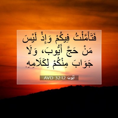 Picture 07 - أَيُّوبَ 32:12 AVD - فَتَأَمَّلْتُ فِيكُمْ - Bible Verse Picture