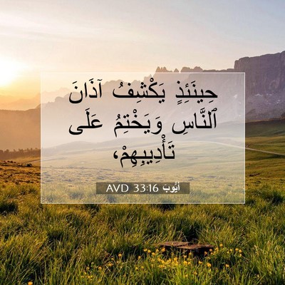 Picture 07 - أَيُّوبَ 33:16 AVD - حِينَئِذٍ يَكْشِفُ آذَانَ - Bible Verse Picture