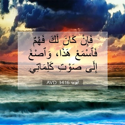 Picture 07 - أَيُّوبَ 34:16 AVD - فَإِنْ كَانَ لَكَ فَهْمٌ - Bible Verse Picture
