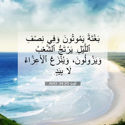 Picture 07 - أَيُّوبَ 34:20 AVD - بَغْتَةً يَمُوتُونَ وَفِي - Bible Verse Picture