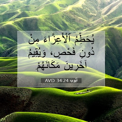 Picture 07 - أَيُّوبَ 34:24 AVD - يُحَطِّمُ ٱلْأَعِزَّاءَ - Bible Verse Picture